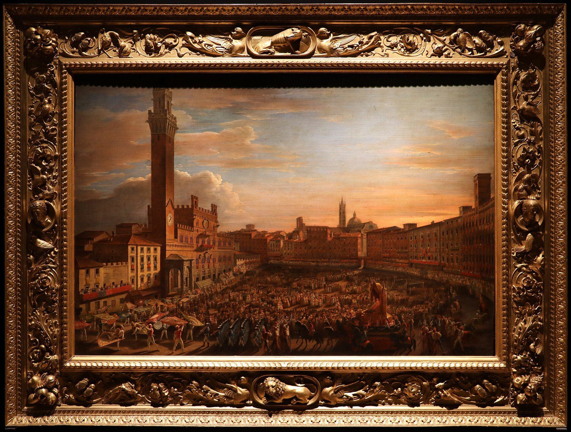 Il corteo del Palio di Siena del 18 agosto 1833 in un dipinto di Francesco Nenci del 1849