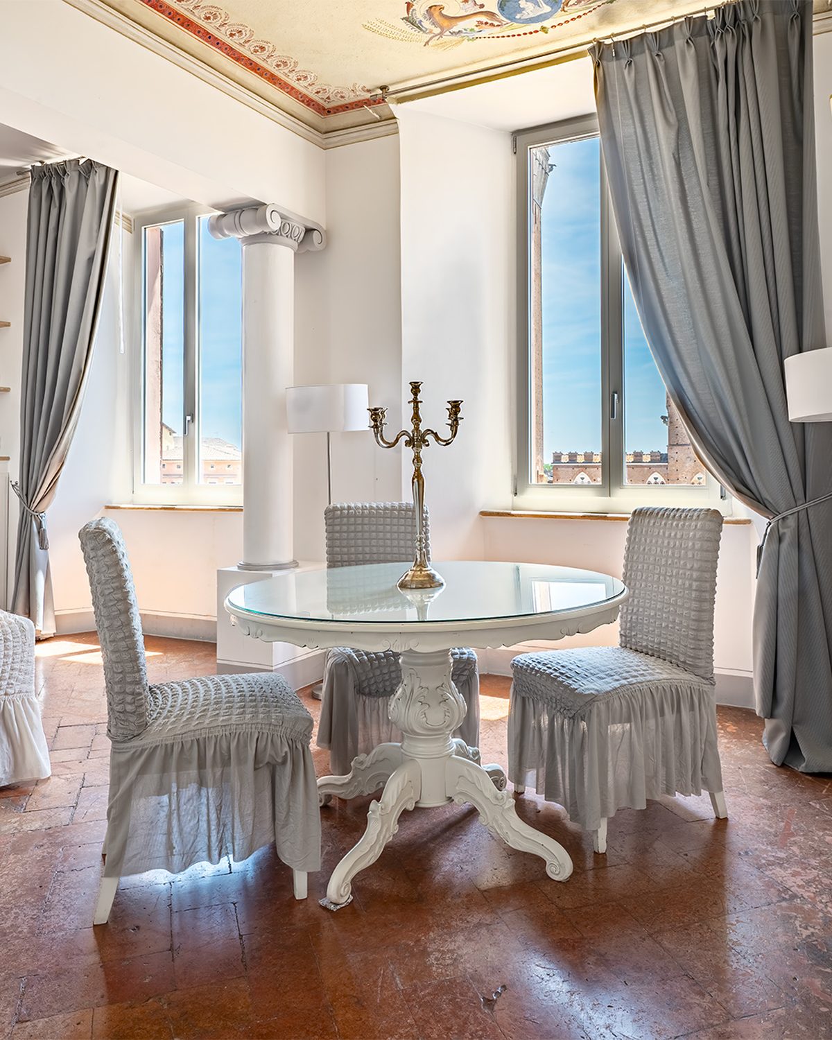 Terrazza privata di palazzo storico su Piazza del Campo